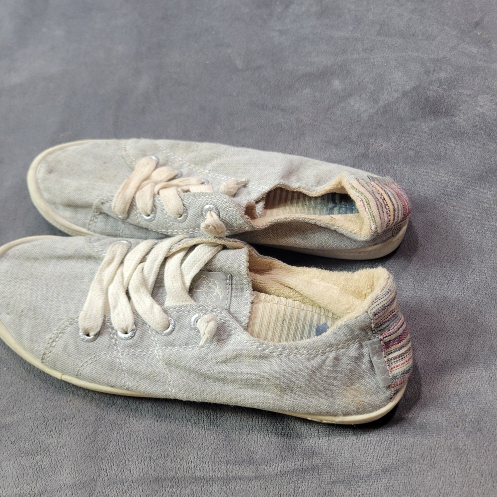 Roxy‎ Bayshore II Gray Textile Slip On Sneakers Womens Size 7 ARJS600408